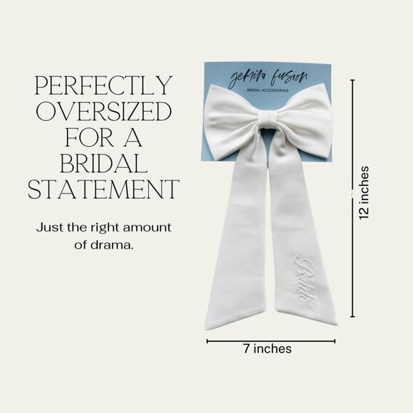 Luxury Satin Wedding Hair Bow Bride Accessories Bachelorette Gift main image 7